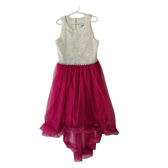 Speechless Lace to Tulle High Low Dress Fit Flare girls size 10 Shimmer - Picture 2 of 10